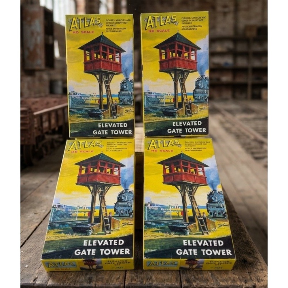 Vintage  Atlas #701 Elevated Gate Tower Kit Lot 4 Boxes